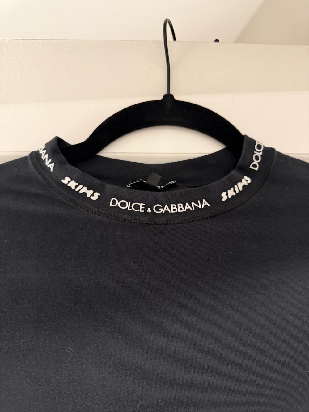 Dolce&Gabbana x SKIMS Black Long-Sleeve Logo Mock Neck Top - Picture 2 of 3